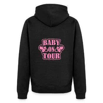 Bébé en tournée - Veste à capuche bio Premium Unisexe - noir - Dos - Nico (187cm)