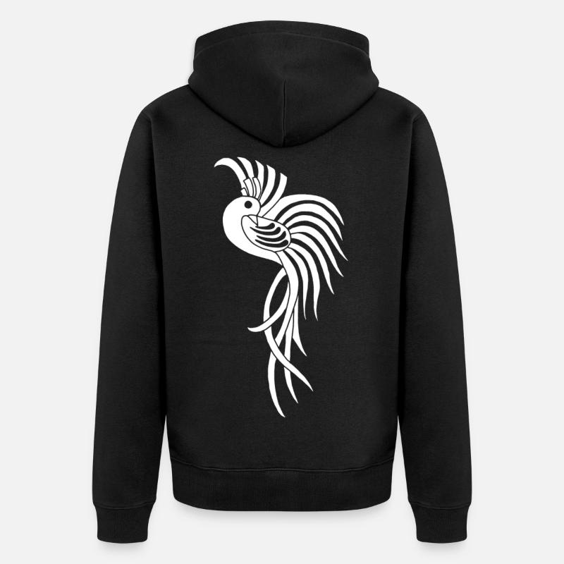 Oiseau de paradis blanc - Veste à capuche bio Premium Unisexe - noir
