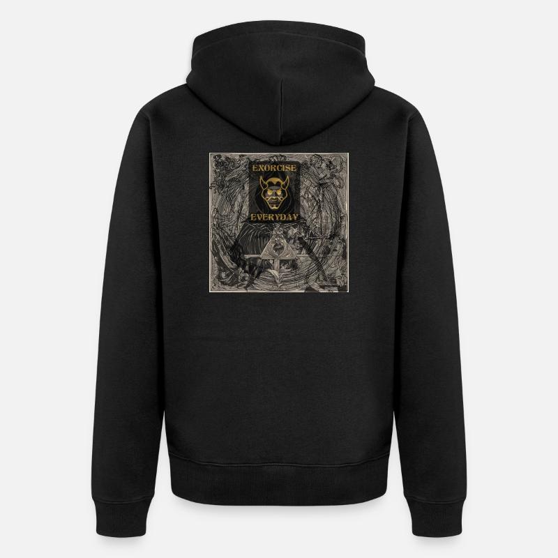 Motif d’exorcisme quotidien - Veste à capuche bio Premium Unisexe - noir