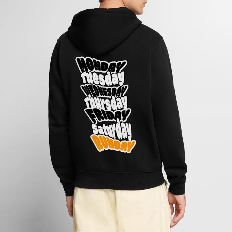 SUNDAY IS RUNDAY. Longrun oder ausschlafen? Unisex Premium Bio Zip Hoodie
