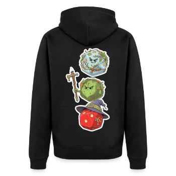 Mage Cube, Magicien et Druide – Dés Fantastiques - Veste à capuche bio Premium Unisexe - noir - Dos - Nico (187cm)