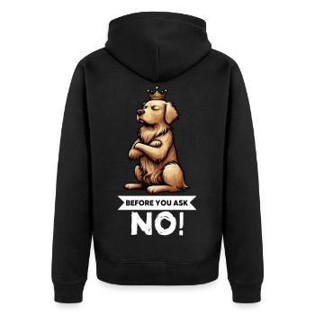 Avant de demander à Goldie Goldies Golden Retriever - Veste à capuche bio Premium Unisexe - noir - Dos - Nico (187cm)