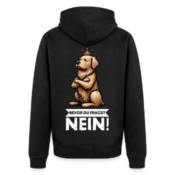 Avant de demander à Goldie Goldies Golden Retriever - Veste à capuche bio Premium Unisexe - noir - Dos - Nico (187cm)