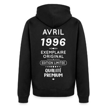 30th Anniversary - April 1996 Original - Unisex Premium Organic Zip Hoodie - black - Back - Nico (187cm)