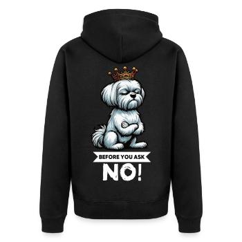 Avant de demander à Malteser Propriétaires Maltais Maltais - Veste à capuche bio Premium Unisexe - noir - Dos - Nico (187cm)