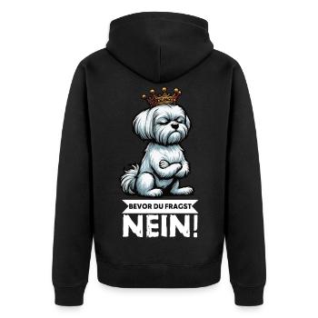 Avant que vous ne demandiez : No Malteser Malteserbesitzer - Veste à capuche bio Premium Unisexe - noir - Dos - Nico (187cm)