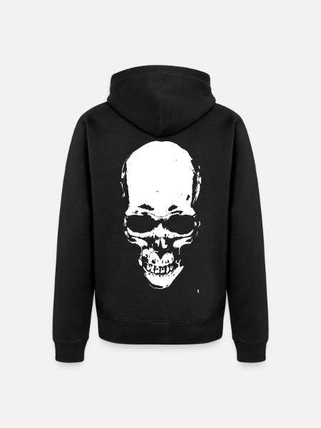 Minimalisme crânien - Veste à capuche bio Premium Unisexe - noir