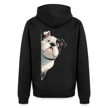 Bourdons anglais qui espionnent Drôle de chiens amateurs de produits dérivés - Veste à capuche bio Premium Unisexe - noir - Dos - Nico (187cm)