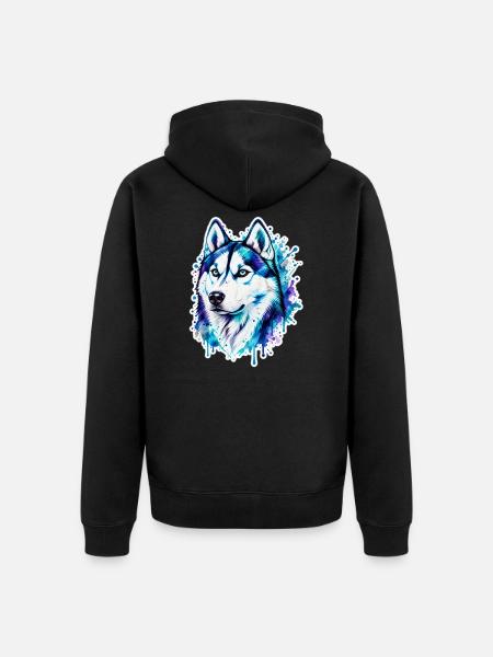 Husky - Unisex Premium Bio Zip Hoodie - Schwarz