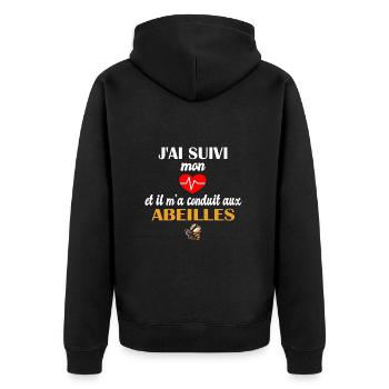 J'ai suivi mon coeur et il m'a conduit auxabeilles - Veste à capuche bio Premium Unisexe - noir - Dos - Nico (187cm)