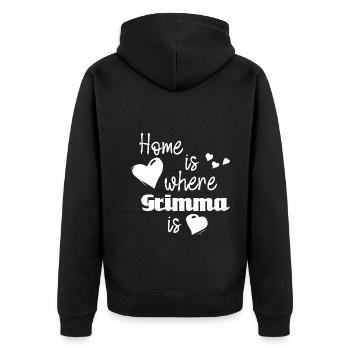 Zuhause in Grimma - Home is where Grimma is - Unisex Premium Bio Zip Hoodie - Schwarz - Hinten - Nico (187cm)