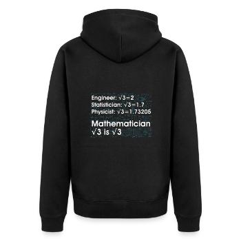Dictons de mathématiques pour les professeurs de mathématiques - Veste à capuche bio Premium Unisexe - noir - Dos - Nico (187cm)