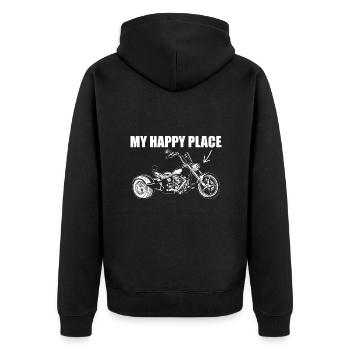 Trike - Unisex Premium Bio Zip Hoodie - Schwarz - Hinten - Nico (187cm)