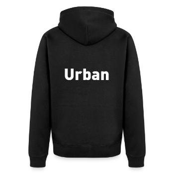 Blanc urbain - Veste à capuche bio Premium Unisexe - noir - Dos - Nico (187cm)