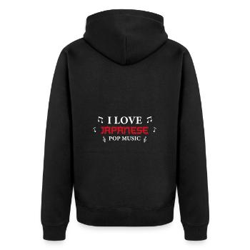Japanische Pop musik Liebhaber, K-pop - Unisex Premium Bio Zip Hoodie - Schwarz - Hinten - Nico (187cm)