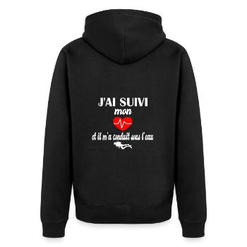 J'ai suivi mon coeur et il m'a conduit sous l'eau - Veste à capuche bio Premium Unisexe - noir - Dos - Nico (187cm)