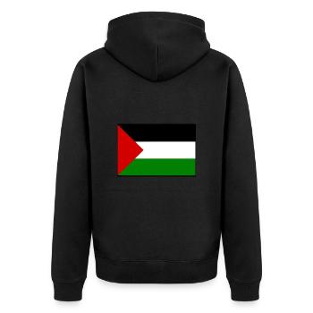 Palestina - Unisex Premium Bio Zip Hoodie - Schwarz - Hinten - Nico (187cm)