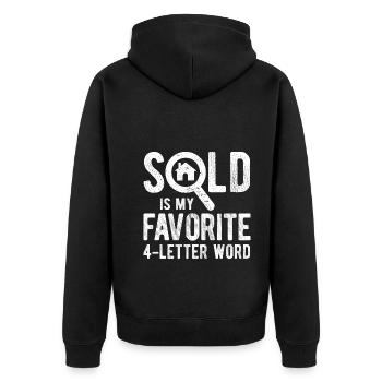 Immobilien-Händler Für Immobilien-Makler - Unisex Premium Bio Zip Hoodie - Schwarz - Hinten - Nico (187cm)