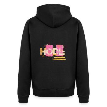 Bitcoin 2023 (Miami) - The Future is Now, Miami - Unisex Premium Organic Zip Hoodie - black - Back - Nico (187cm)