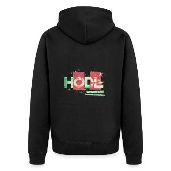Bitcoin 2023 (Miami) - The Future is Now, Miami - Unisex Premium Organic Zip Hoodie - black - Back - Nico (187cm)