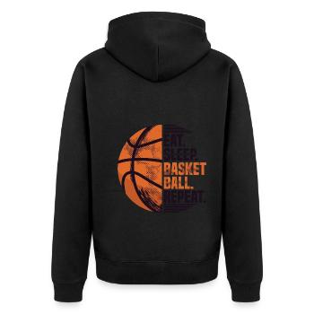 Eat Sleep Basketball Repeat I Girl Basketball player - Unisex Premium Organic Zip Hoodie - black - Back - Nico (187cm)