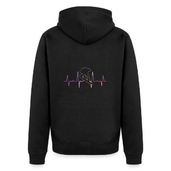 Snowboarding Hearbeat - Unisex Premium Bio Zip Hoodie - Schwarz - Hinten - Nico (187cm)