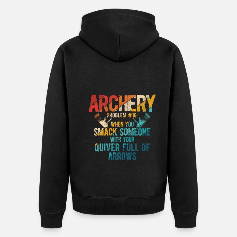 Bogenschießen Archery - Unisex Premium Bio Zip Hoodie - Schwarz