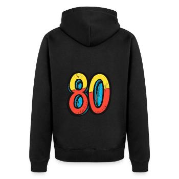 Bande dessinée de 80 numéros - Veste à capuche bio Premium Unisexe - noir - Dos - Nico (187cm)