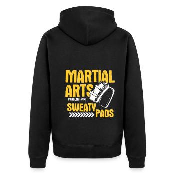 Mixed Martial Arts MMA - Unisex Premium Bio Zip Hoodie - Schwarz - Hinten - Nico (187cm)
