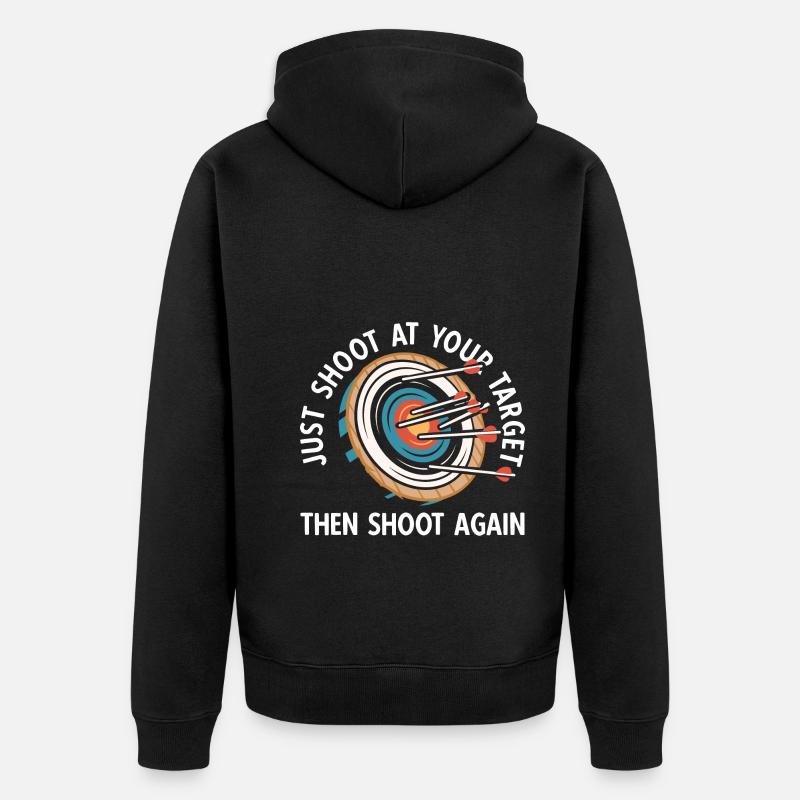 Bogenschießen Archery - Unisex Premium Bio Zip Hoodie - Schwarz