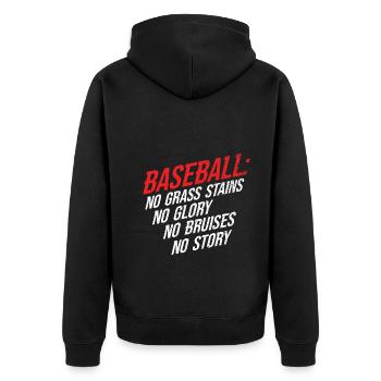 Baseball - Unisex Premium Bio Zip Hoodie - Schwarz - Hinten - Nico (187cm)