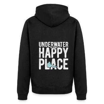 Apnoetaucher Freitaucher Taucher - Unisex Premium Bio Zip Hoodie - Schwarz - Hinten - Nico (187cm)