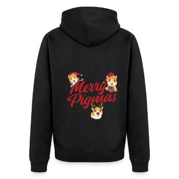 Nagetier Meerschwein Meerschweinchen - Unisex Premium Bio Zip Hoodie - Schwarz - Hinten - Nico (187cm)