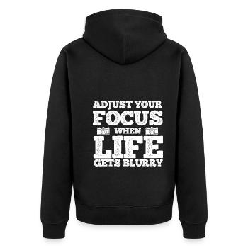 Fotografie Fotograf - Unisex Premium Bio Zip Hoodie - Schwarz - Hinten - Nico (187cm)