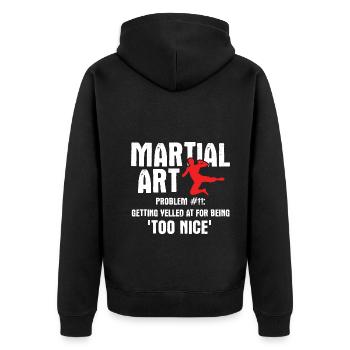 Mixed Martial Arts MMA - Unisex Premium Bio Zip Hoodie - Schwarz - Hinten - Nico (187cm)