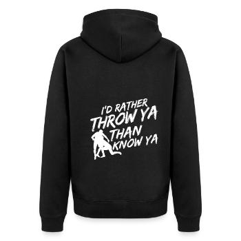 Grappling Martial Arts Wrestling - Unisex Premium Bio Zip Hoodie - Schwarz - Hinten - Nico (187cm)