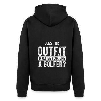 Golfplatz zum Golfen Golf - Unisex Premium Bio Zip Hoodie - Schwarz - Hinten - Nico (187cm)