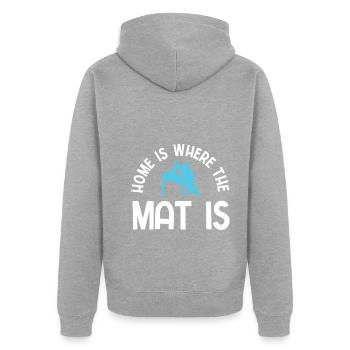 Grappling Martial Arts Wrestling - Unisex Premium Bio Zip Hoodie - Grau meliert - Hinten - Nico (187cm)