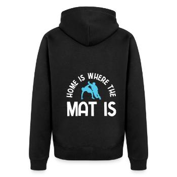 Grappling Martial Arts Wrestling - Unisex Premium Bio Zip Hoodie - Schwarz - Hinten - Nico (187cm)