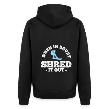 Snowboard Spruch für Snowboarder - Unisex Premium Bio Zip Hoodie - Schwarz - Hinten - Nico (187cm)