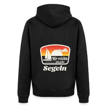 Mir reichts ich gehe segeln Boot Kapitän Segler - Unisex Premium Bio Zip Hoodie - Schwarz - Hinten - Nico (187cm)