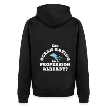 Apnoetaucher Freitaucher Taucher - Unisex Premium Bio Zip Hoodie - Schwarz - Hinten - Nico (187cm)