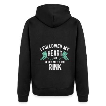 Eishockey - Unisex Premium Bio Zip Hoodie - Schwarz - Hinten - Nico (187cm)