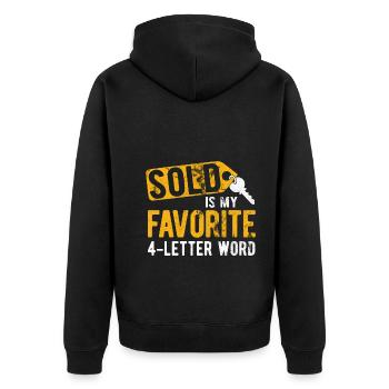 Immobilien-Händler Für Immobilien-Makler - Unisex Premium Bio Zip Hoodie - Schwarz - Hinten - Nico (187cm)