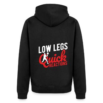 Tennisplatz Spruch Für Tennis - Unisex Premium Bio Zip Hoodie - Schwarz - Hinten - Nico (187cm)