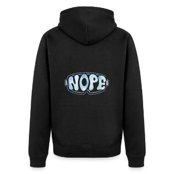 Nope - Unisex Premium Bio Zip Hoodie - Schwarz - Hinten - Nico (187cm)