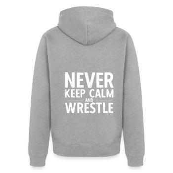 Grappling Martial Arts Wrestling - Unisex Premium Bio Zip Hoodie - Grau meliert - Hinten - Nico (187cm)