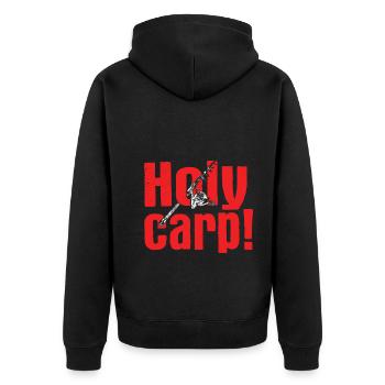 Angler Spruch zum Angeln Angel - Unisex Premium Bio Zip Hoodie - Schwarz - Hinten - Nico (187cm)