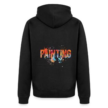 Maler Zeichner für Künstler - Unisex Premium Bio Zip Hoodie - Schwarz - Hinten - Nico (187cm)
