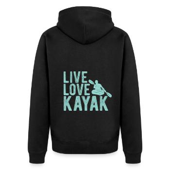 Paddel-Boot Kanu-Fahrer Für Kajak - Unisex Premium Bio Zip Hoodie - Schwarz - Hinten - Nico (187cm)